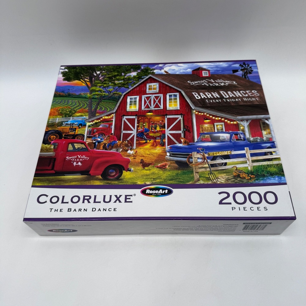RoseArt Jigsaw Puzzle Multicolor Colorluxe The Barn Dance 2000 Piece Americana